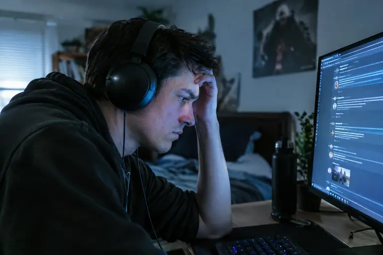A player studies game settings and purchase controls before spending