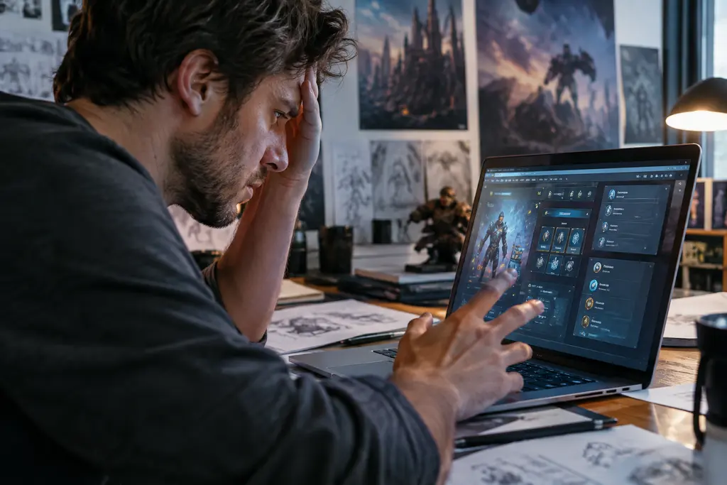 Dark patterns game monetization shown through a player reviewing a clear in-game purchase screen